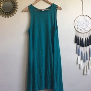 Old Navy linen blend teal swing dress. Size XL